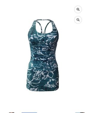 Teal and White Floral Swim Bottoms